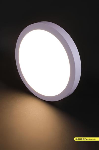 Ack 18 Watt Beyaz Kasa Sıva Üstü Yuvarlak Led Panel Gün Işığı AP03-01800