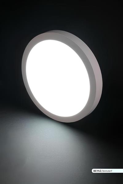 Ack 18 Watt Beyaz Kasa Sıva Üstü Yuvarlak Led Panel Beyaz Işık AP03-01830