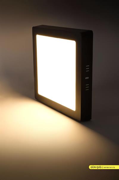 Ack 18 Watt Siyah Kasa Sıva Üstü Kare Led Panel Gün Işığı AP04-01801