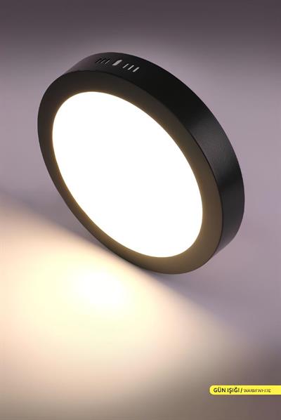 Ack 18 Watt Siyah Kasa Sıva Üstü Yuvarlak Led Panel Gün Işığı AP03-01801
