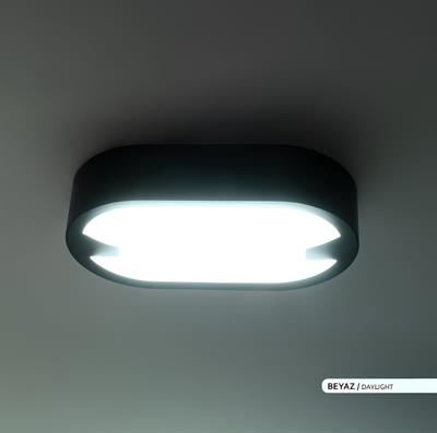 Ack 21 cm Led Duvar Armatürü Siyah Kasa Beyaz Işık AT11-21531