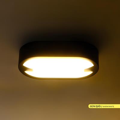 Ack 21 cm Led Duvar Armatürü Siyah Kasa Gün Işığı AT11-21501