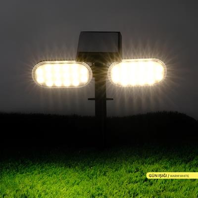 Ack 23 cm Solar Pc Led Bahçe Armatürü Siyah Kasa Gün Işığı AG60-02801