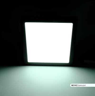 Ack 24 Watt Siyah Kasa Sıva Üstü Kare Led Panel Beyaz Işık AP04-02431