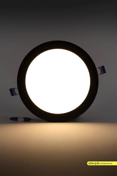 Ack 3 Watt Siyah Kasa Sıva Altı Yuvarlak Led Panel Gün Işığı AP01-00301