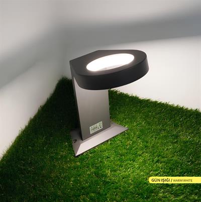 Ack 30 cm Teras Alüminyum Led Bahçe Armatürü Siyah Kasa AG43-02902
