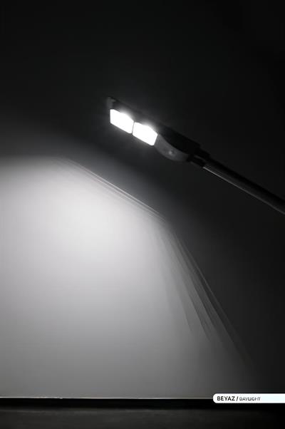 Ack Solar 120 Ledli Sokak Armatürü Siyah Kasa Beyaz Işık AT42-06031