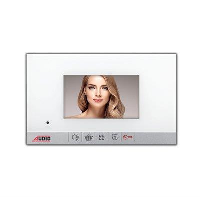 Audio 001180B 4.3 İnç Mekanik Butonlu Bas Konuş Slim Görüntülü Diafon Beyaz