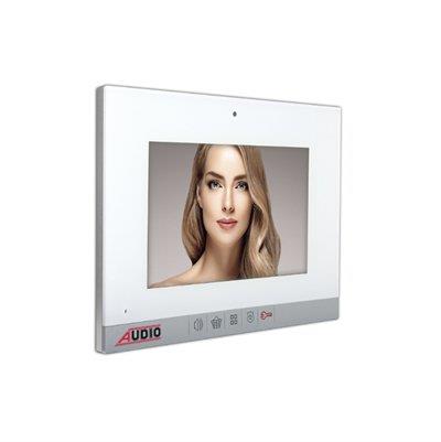 Audio 001188B 7 İnç Mekanik Butonlu Slim Bas Konuş Görüntülü Diafon Beyaz