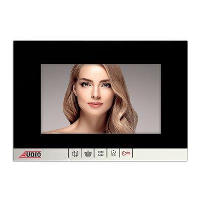 Audio 001189 7 İnç Mekanik Butonlu Slim Bas Konuş Görüntülü Diafon Siyah
