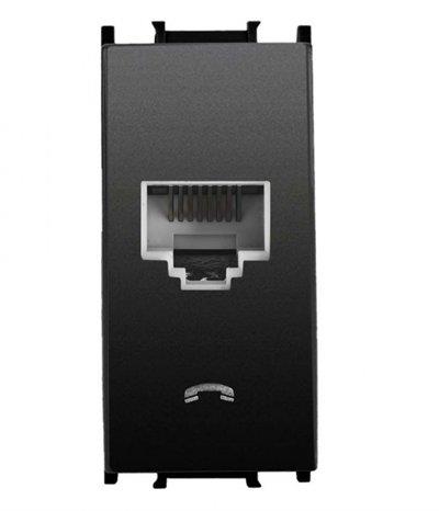 Panasonic Thea Modüler Siyah Nümeris Telefon Prizi RJ11 1M Mekanizma +  Kapak
