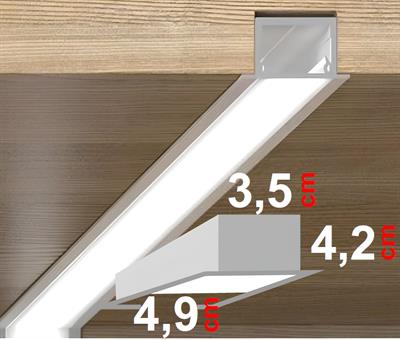 Sıva Altı Linear Armatür Gri Kasa Beyaz Işık