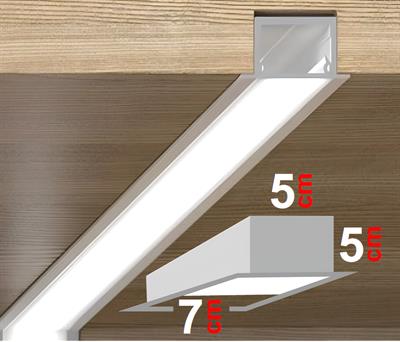 Sıva Altı Linear Armatür Siyah Kasa Beyaz Işık