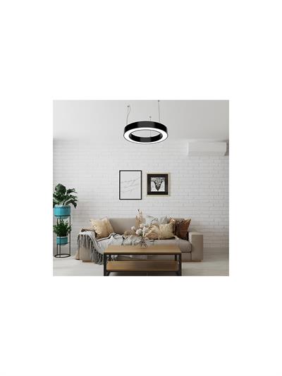 Sıva Üstü Simit Linear Armatür Siyah Kasa Beyaz Işık