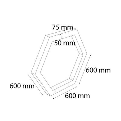 Sıva Üstü Altıgen Linear Armatür Siyah Kasa Beyaz Işık