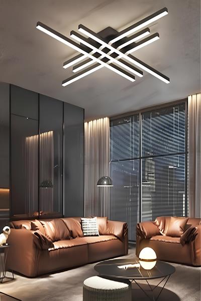 Sıva Üstü Hasır Linear Armatür Siyah Kasa Beyaz Işık