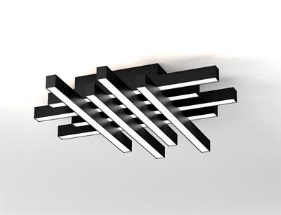 Sıva Üstü Hasır Linear Armatür Siyah Kasa Beyaz Işık
