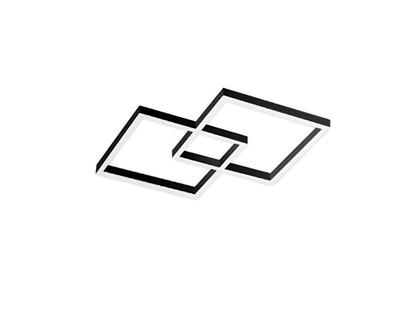 Sıva Üstü İkili Kare Linear Armatür Siyah Kasa Beyaz Işık