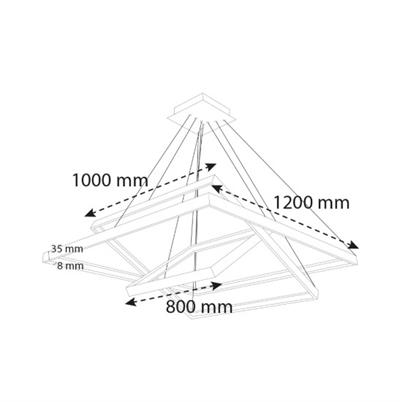 Sıva Üstü Kare Satürn Linear Armatür Siyah Kasa Beyaz Işık