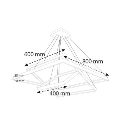 Sıva Üstü Kare Satürn Linear Armatür Siyah Kasa Beyaz Işık