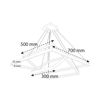 Sıva Üstü Kare Satürn Linear Armatür Siyah Kasa Beyaz Işık