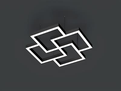 Sıva Üstü Labirent Linear Armatür Siyah Kasa Beyaz Işık