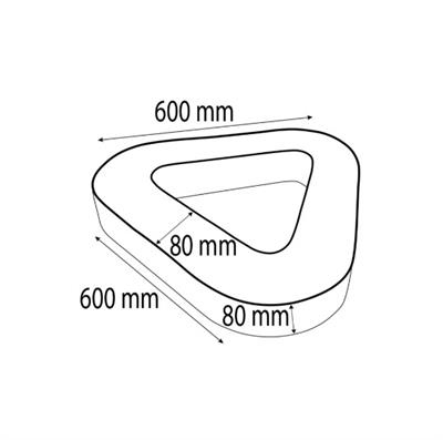 Sıva Üstü Oval Üçgen Simit Linear Armatür Siyah Kasa Beyaz Işık