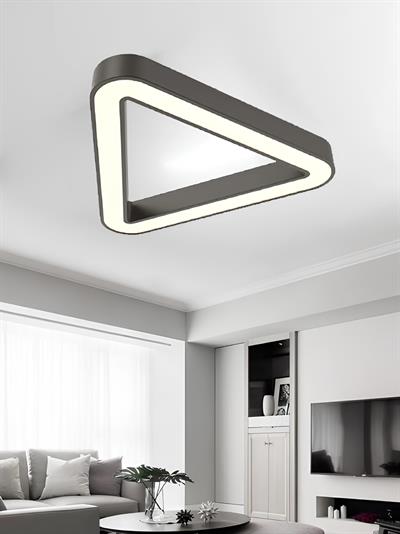 Sıva Üstü Oval Üçgen Simit Linear Armatür Siyah Kasa Beyaz Işık