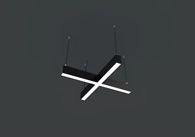 Sıva Üstü X Harfi Linear Armatür Siyah Kasa Beyaz Işık