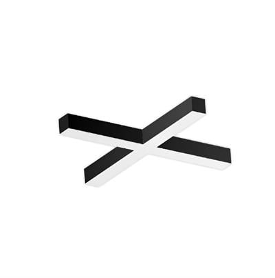 Sıva Üstü X Harfi Linear Armatür Siyah Kasa Beyaz Işık