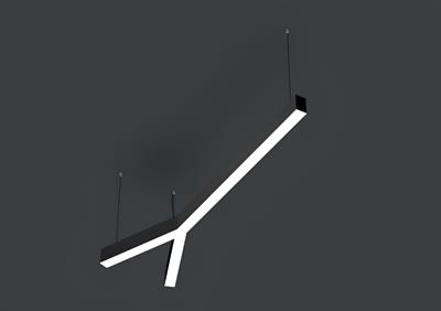 Sıva Üstü Y Harfi Linear Armatür Siyah Kasa Beyaz Işık