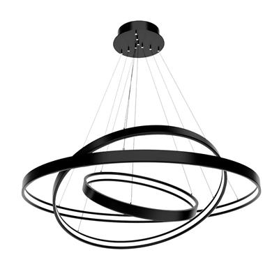 Sıva Üstü Yuvarlak Satürn Linear Armatür Siyah Kasa Beyaz Işık