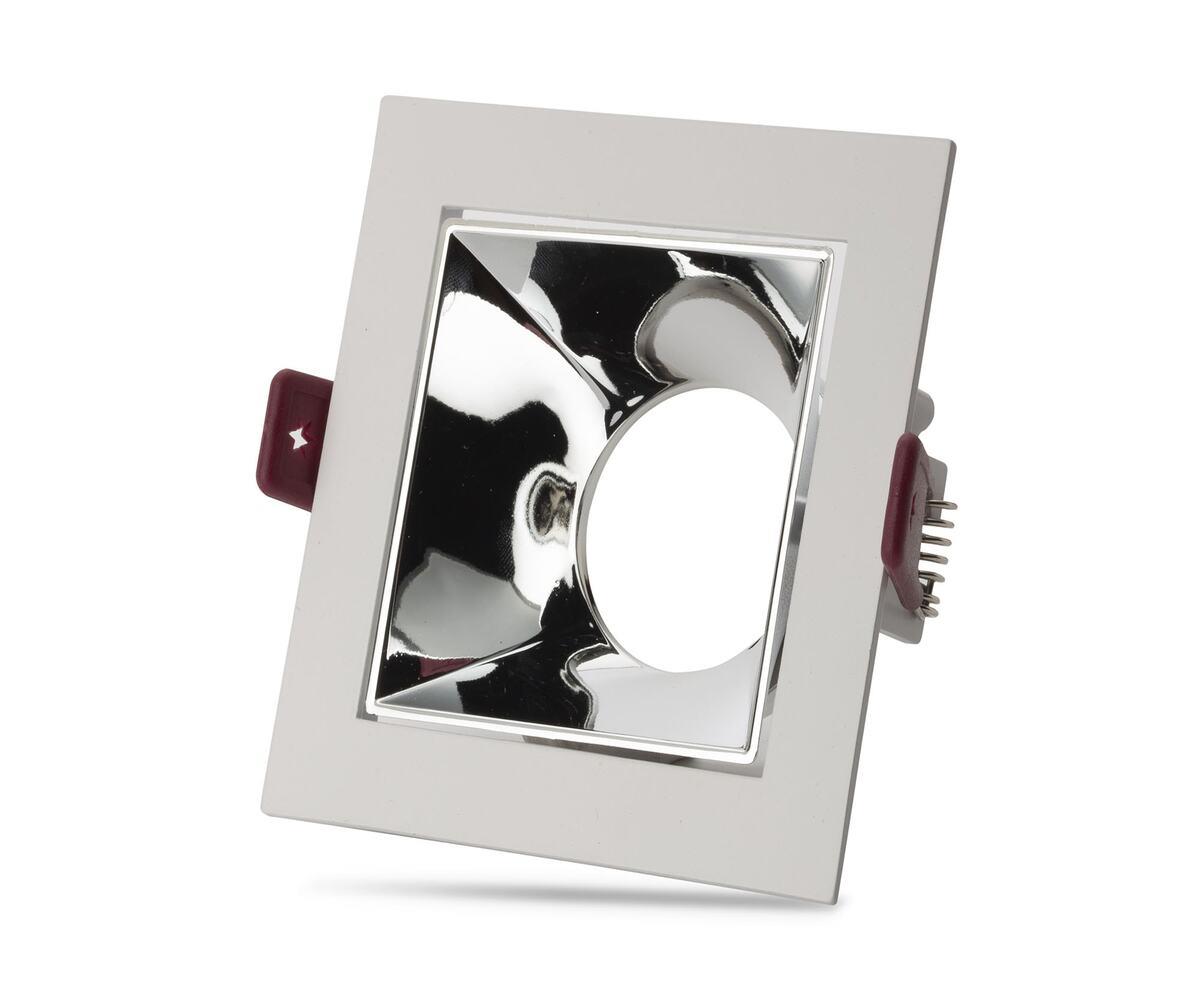 Noas Ural Kare Dekoratif Boş Kasa Beyaz-Krom YL60-3022
