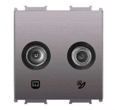 Panasonic Thea Modüler Antrasit Uydu Prizi Sonlu Tv-Sat 2M Mekanizma +  Kapak