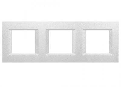 Panasonic Thea Optima Metalik Beyaz Üçlü 3x2 mm Çerçeve 