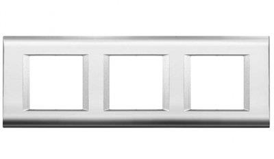 Panasonic Thea Sistema Chrome Metalik Beyaz Üçlü 3x2 mm Çerçeve 