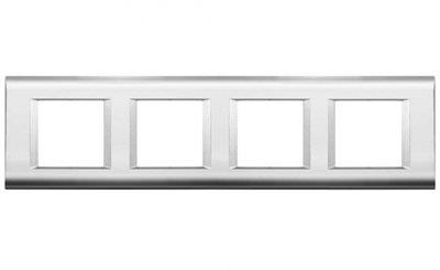 Panasonic Thea Sistema Chrome Metalik Beyaz Dörtlü 4x2 mm Çerçeve 