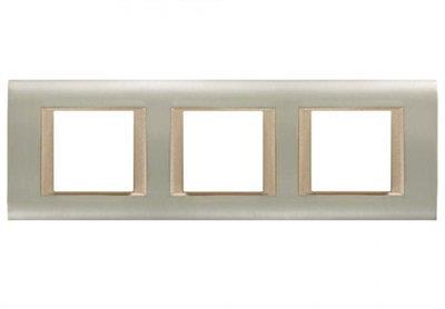 Panasonic Thea Sistema Inox Mat Metalik Dore Üçlü 3x2 mm Çerçeve 