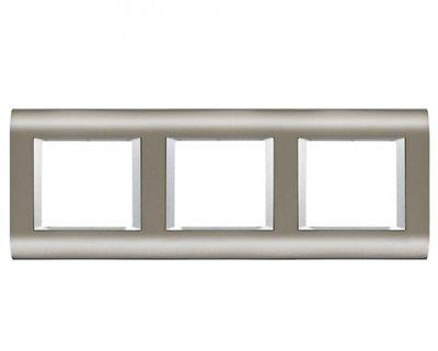 Panasonic Thea Sistema Inox Metalik Beyaz Üçlü 3x2 mm Çerçeve 