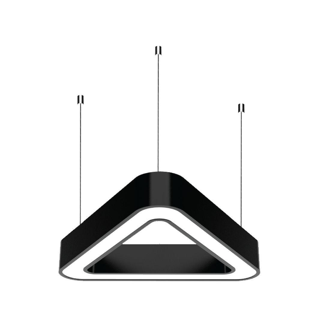 Sıva Üstü Oval Üçgen Simit Linear Armatür Siyah Kasa Beyaz Işık