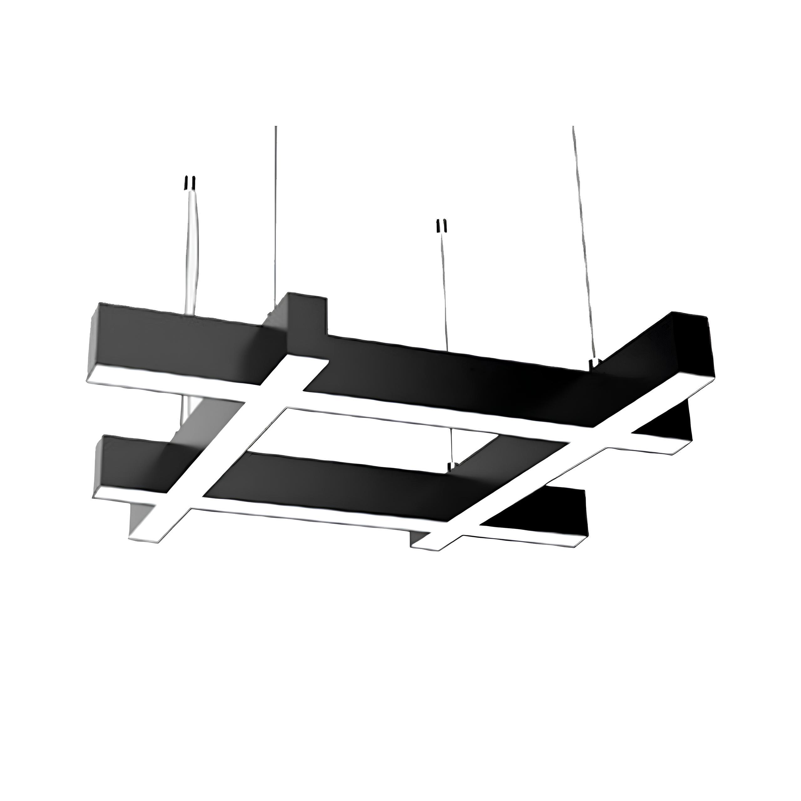 Sıva Üstü Uzantılı Kare Linear Armatür Siyah Kasa Beyaz Işık