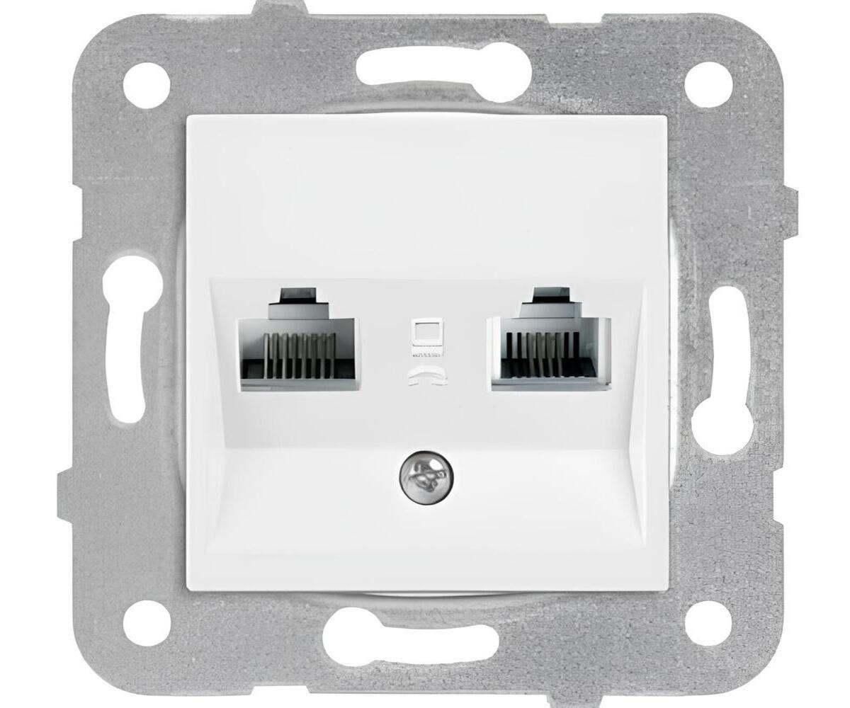 Viko Karre / Meridian Beyaz Data-Nümeris Telefon Prizi RJ45 CAT6 - RJ11