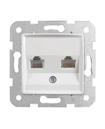 Viko Linnera Beyaz Data-Nümeris Telefon Prizi RJ45 CAT6 - RJ11 Çerçevesiz