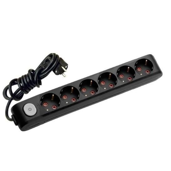 Viko Multi-let Altılı Priz Anahtarlı Topraklı Kablolu Ç. K. 5 Metre Siyah
