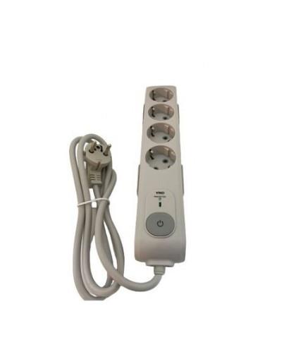 Viko Multi-let Dörtlü Priz 1050J Şok Korumalı Topraklı Kablolu Ç. K. 1,5 Metre Gri