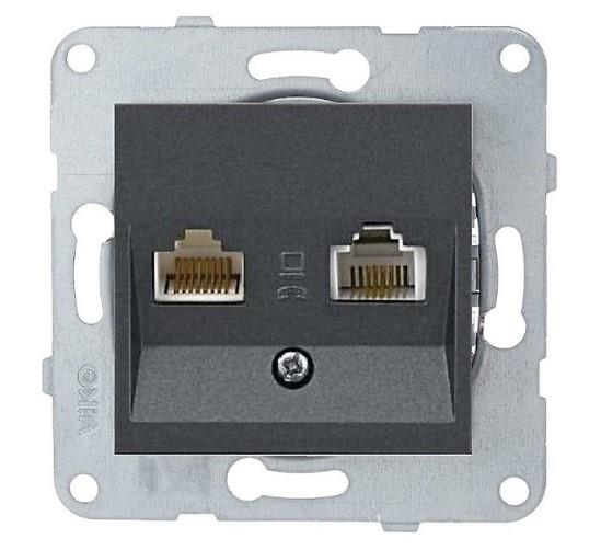 Viko Novella Füme Data Prizi RJ45 CAT6 Çerçevesiz