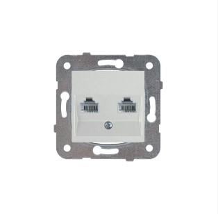 Viko Novella Metalik Beyaz İkili Data Prizi 2X RJ45 CAT6 Çerçevesiz