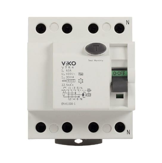 Viko VTR4-32300 4x32A 300mA AC Tip Kaçak Akım Koruma Rölesi