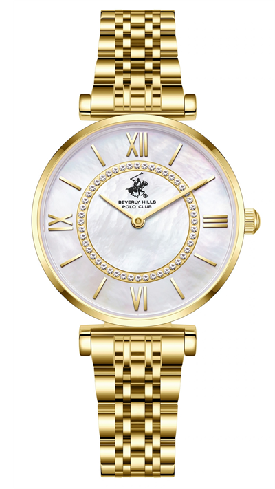 Beverly Hills Polo Club BP3853X.120 Gold Taş Detaylı Çelik Kadın Kol Saati.