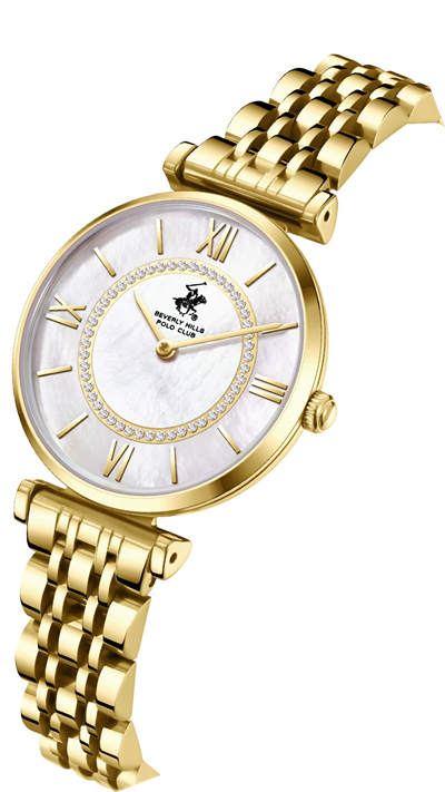 Beverly Hills Polo Club BP3853X.120 Gold Taş Detaylı Çelik Kadın Kol Saati.